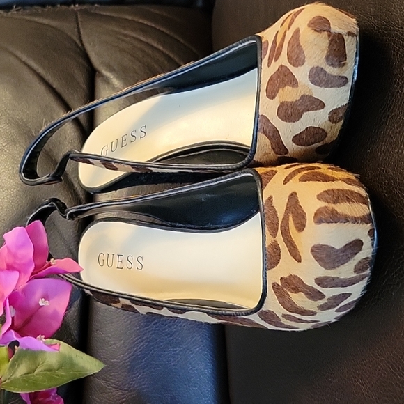 GUESS Heels Leopard Slingback Shoes Sisze 6.5M - Picture 2 of 8